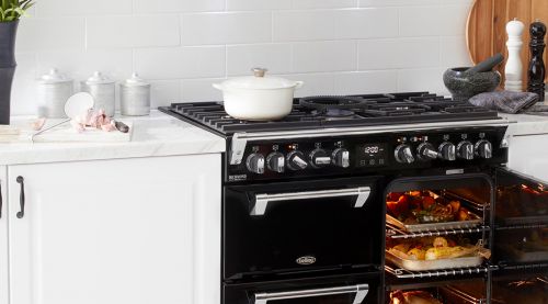 Belling black range cooker top