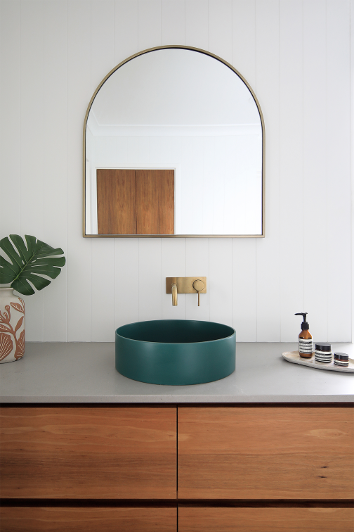 1252733_lifestyle Venus Vessel Basin NTH Concrete Teal 380mm x 380mm
